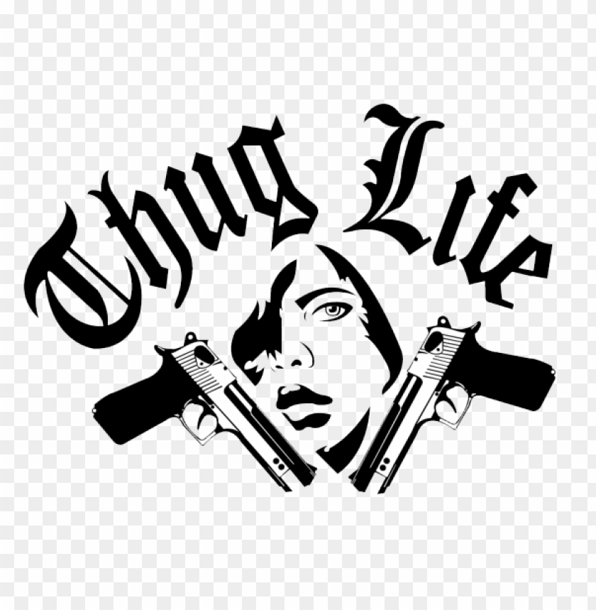 thug life graffiti logo two gun PNG image with transparent background@toppng.com