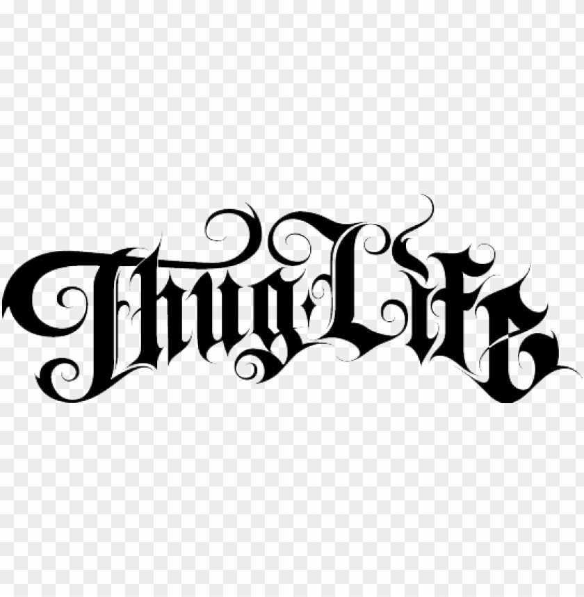 thug life text artistic PNG image with transparent background | TOPpng