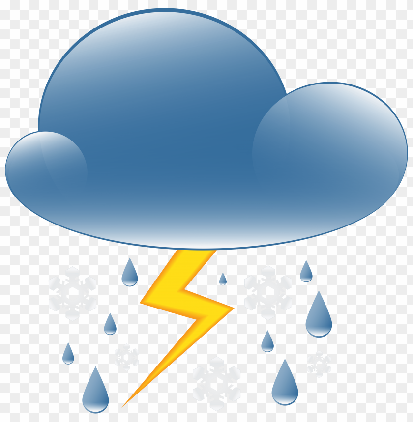 thunder rain and snow weather icon clipart png photo - 33492