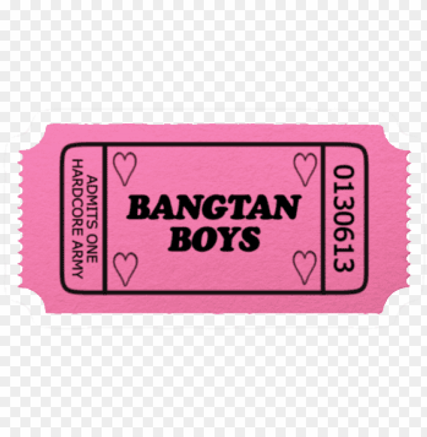 ticket bts kpop bangtan bangtanboys png cute pink stickers tumblr png bts PNG transparent with Clear Background ID 169145