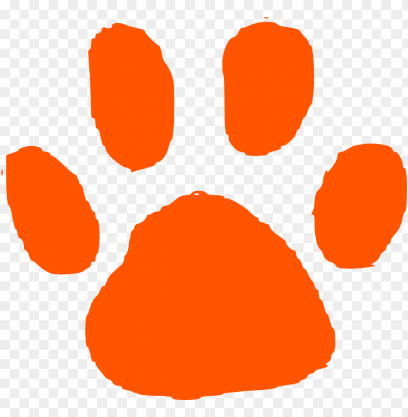 tiger paw print png - paw print orange art PNG image with transparent  background | TOPpng