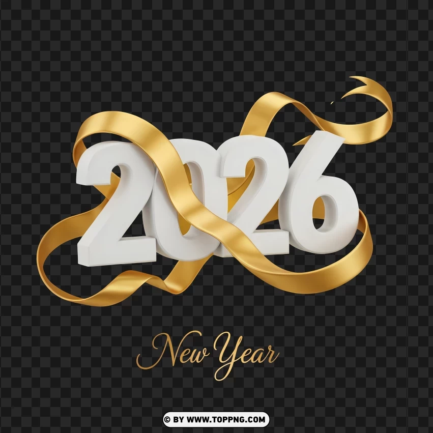 Tight Clustered 2026 Numbers New Year Style PNG Transparent Background