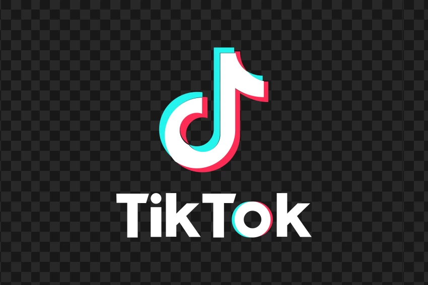 Tiktok Vertical Logo Icon White Text PNG Transparent Background