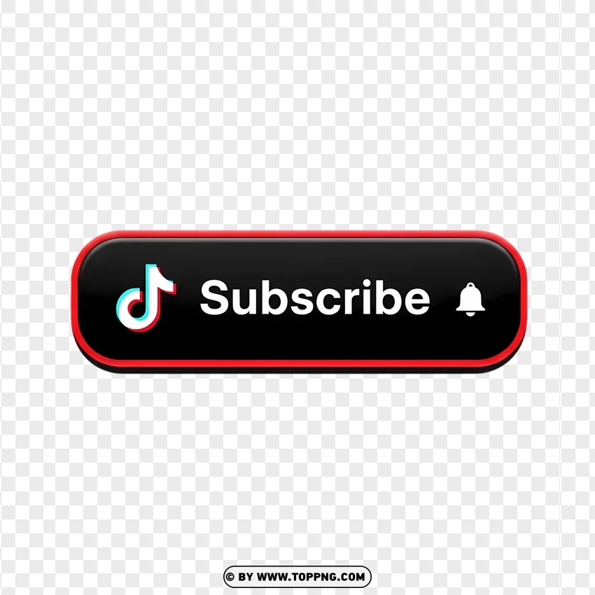 Tiktok Subscribe Button Isolated PNG Transparent Background