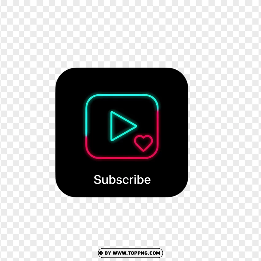 Tiktok Subscribe Square Icon PNG Transparent Background