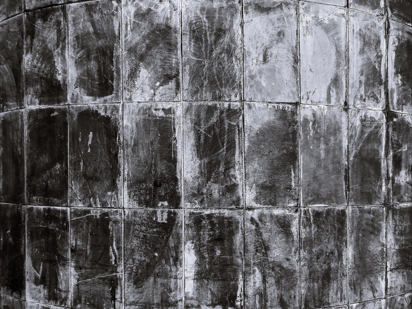 tile, wall, facade, dirty, old, black and white
