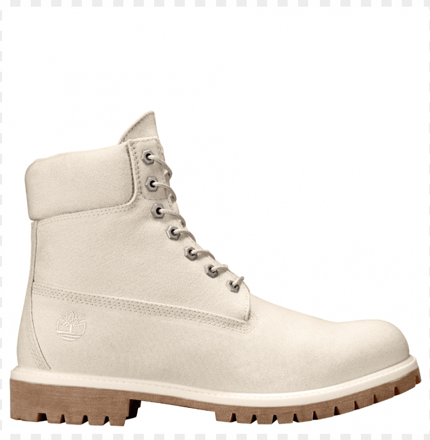 timberland men's 6" premium thread canvas boot off-white - timberland canvas boots PNG image with transparent background@toppng.com