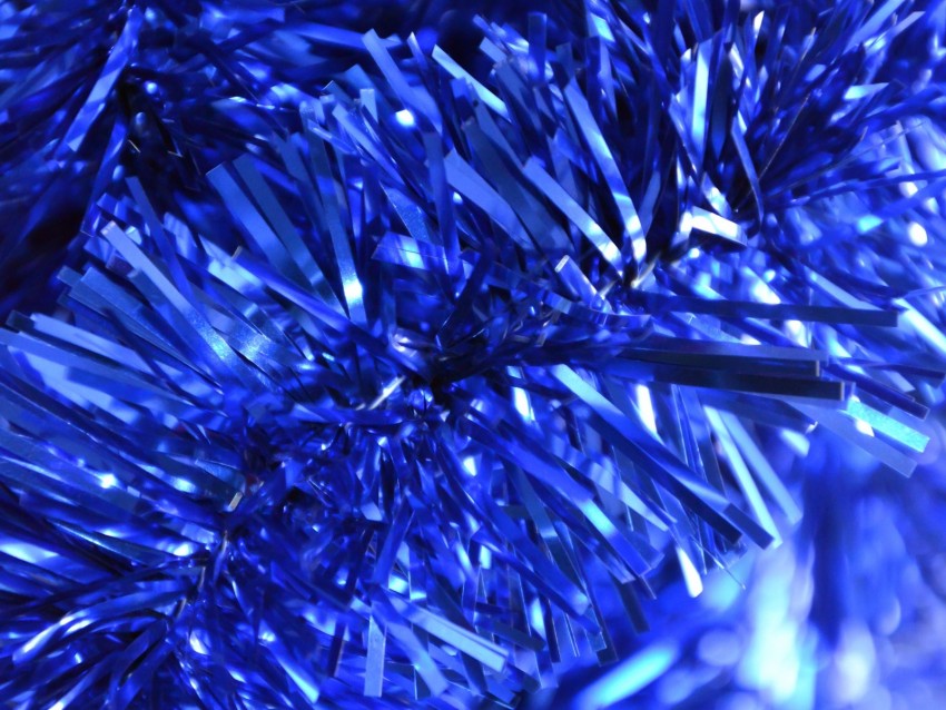 tinsel, christmas, new year, blue, decoration, glitter