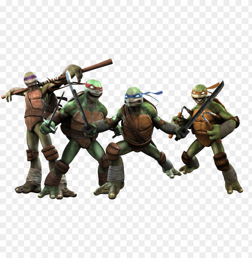 tmnt fighting group PNG transparent with Clear Background ID 77170