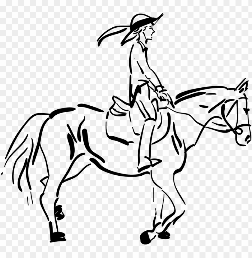 To Ride A Horse Png Girl Riding Horse Drawi PNG Image With Transparent Background