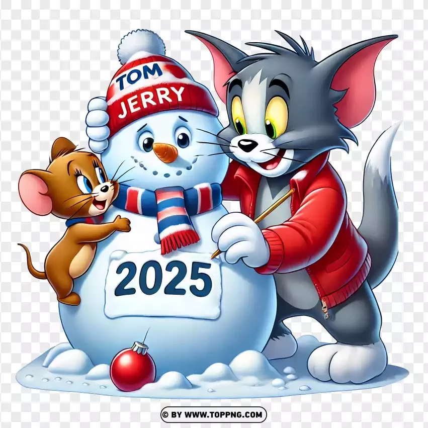 Tom And Jerry Building A Snowman With 2025 PNG Transparent Background