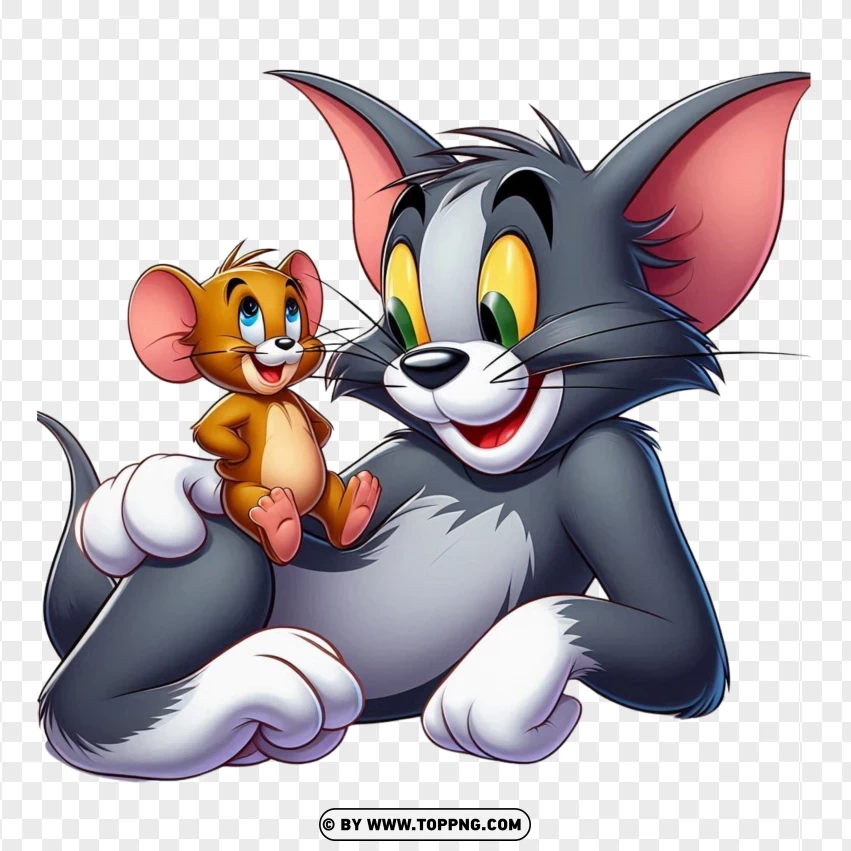 Tom The Cat Holding Jerry With A Happy Expression PNG Transparent Background