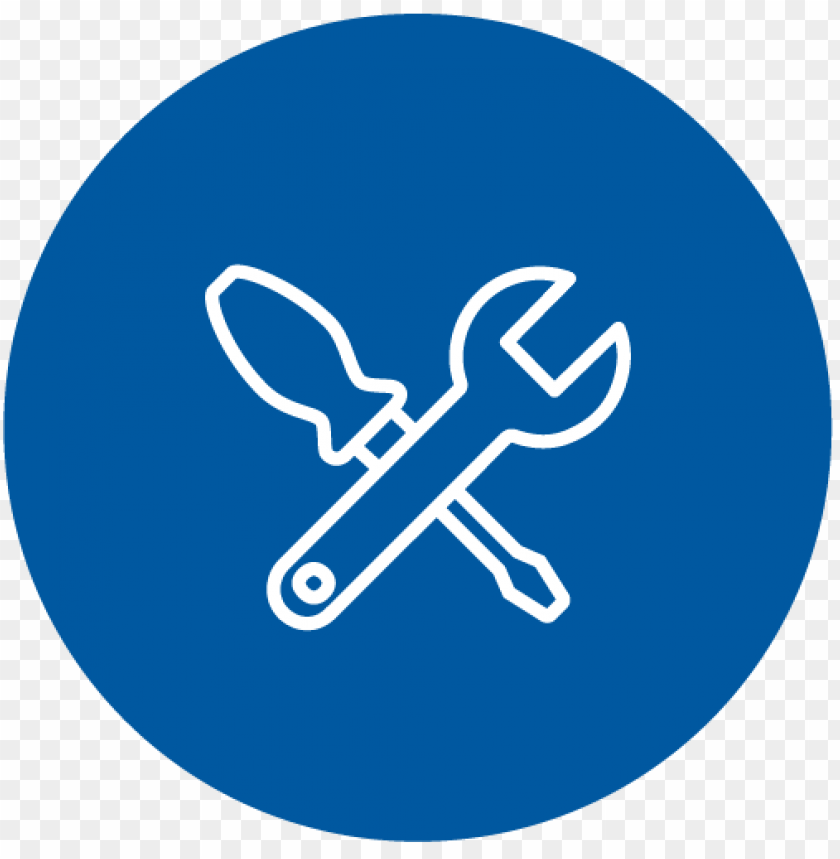 Tools Settings Options Round Blue Icon PNG Image With Transparent Background