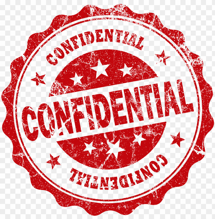 Red Confidential Stamp With Circular Border PNG Transparent Background