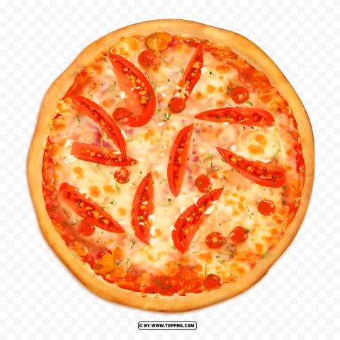 Top View Cheese And Tomato Pizza HD Transparent PNG