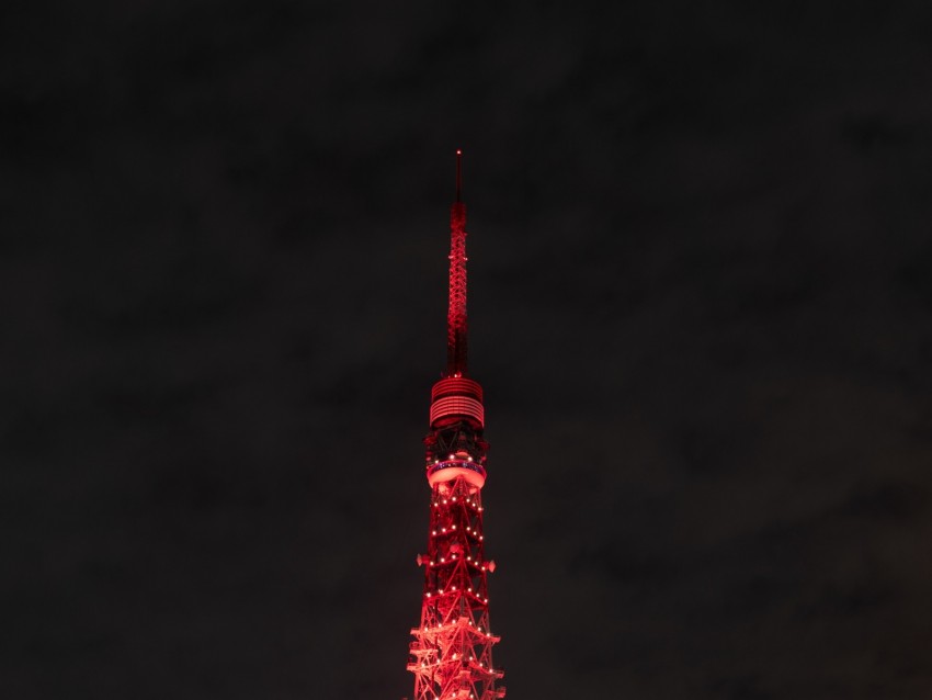 tower, building, architecture, backlight, red