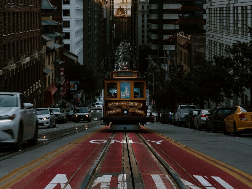 tram, transport, street, city, traffic