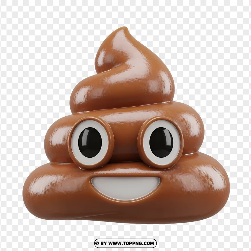 Poop Emoji In 3d PNG Transparent Background
