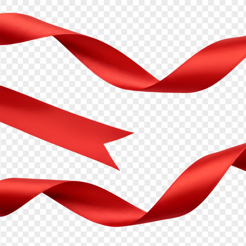 Red Satin Ribbon PNG Transparent Background