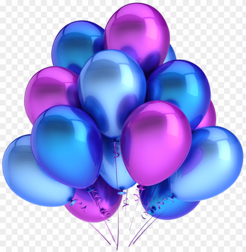 Transparent Background PNG of transparent blue and pink balloons - Image ID 41831