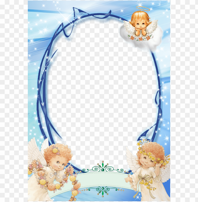 transparent blue png frame with angels background best stock photos - Image ID 57797