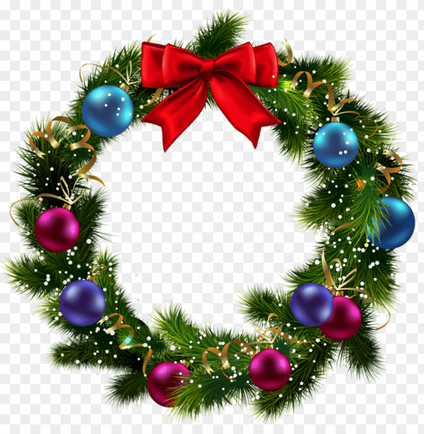 Transparent Christmas Decorated Wreath PNG Images