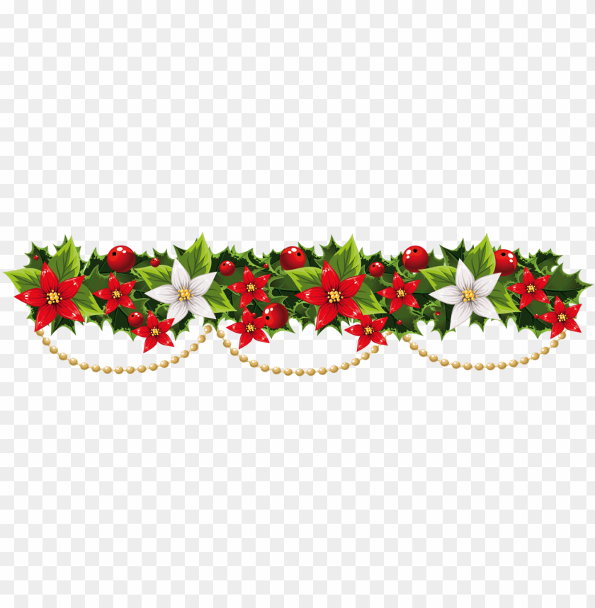 transparent christmas mistletoe garland with pearls clip art christmas garland png image with transparent background toppng toppng