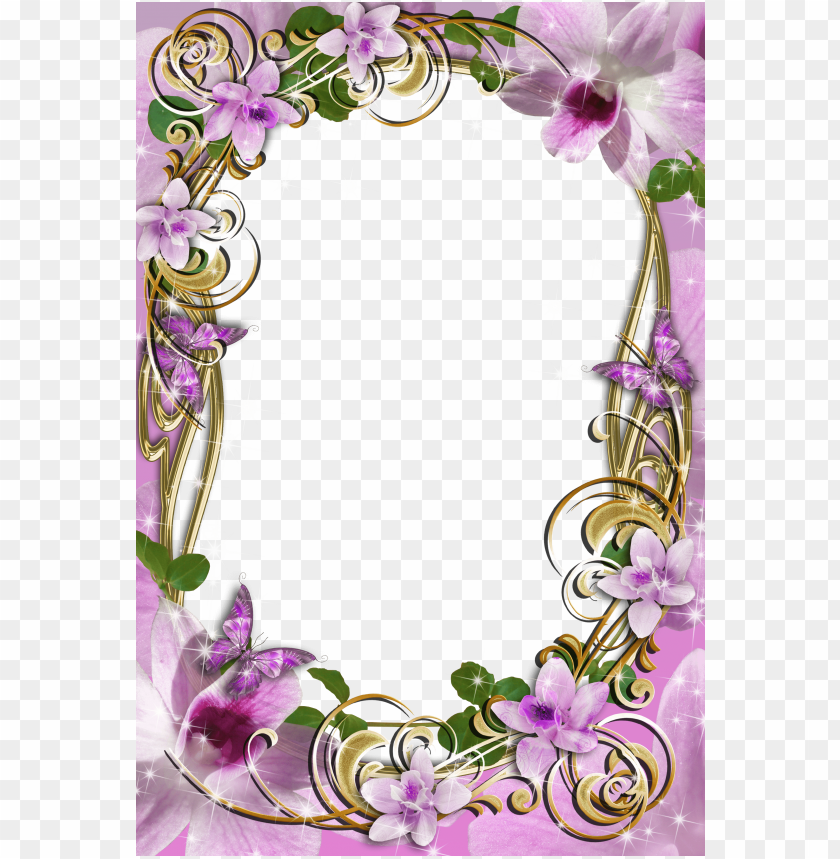 Transparent Delicate Frame With Flowers Background Best Stock Photos ...