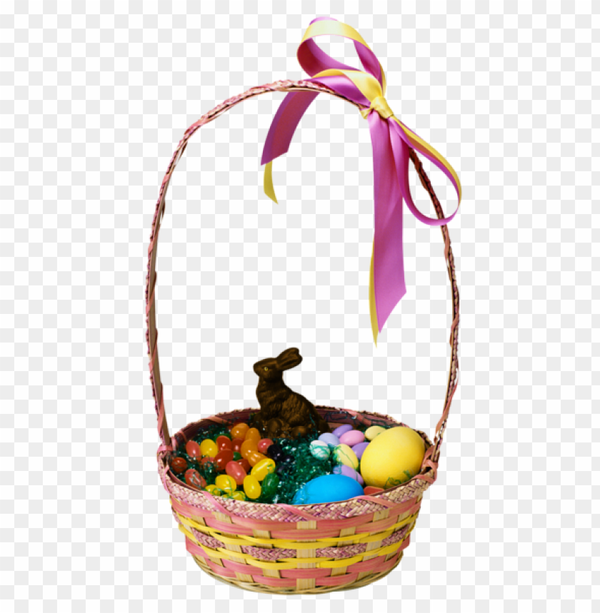 transparent easter basket and bunnypicture png images background -  image ID is 48044