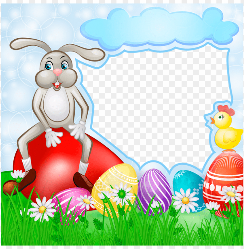 transparent easter frame with bunny png images background -  image ID is 51174