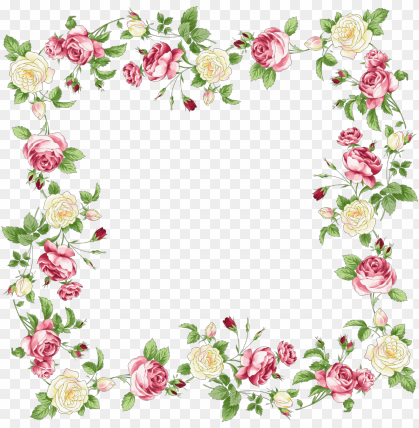 transparent flowers border PNG image with transparent background | TOPpng