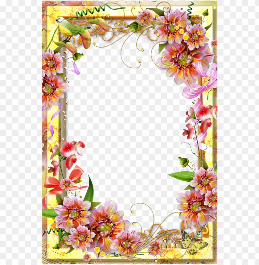 transparent flowers border PNG image with transparent background | TOPpng