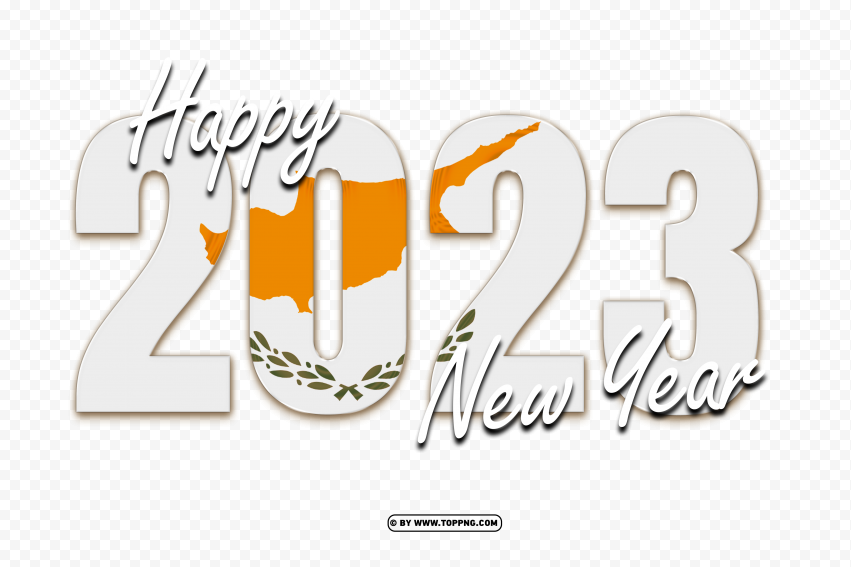 transparent happy new year 2023 with cyprus flag png,New year 2023 png,Happy new year 2023 png free download,2023 png,Happy 2023,New Year 2023,2023 png image