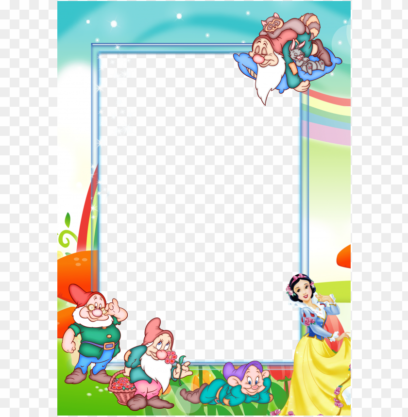 transparent kidsframe with snow-white and seven dwarfs background best  stock photos | TOPpng