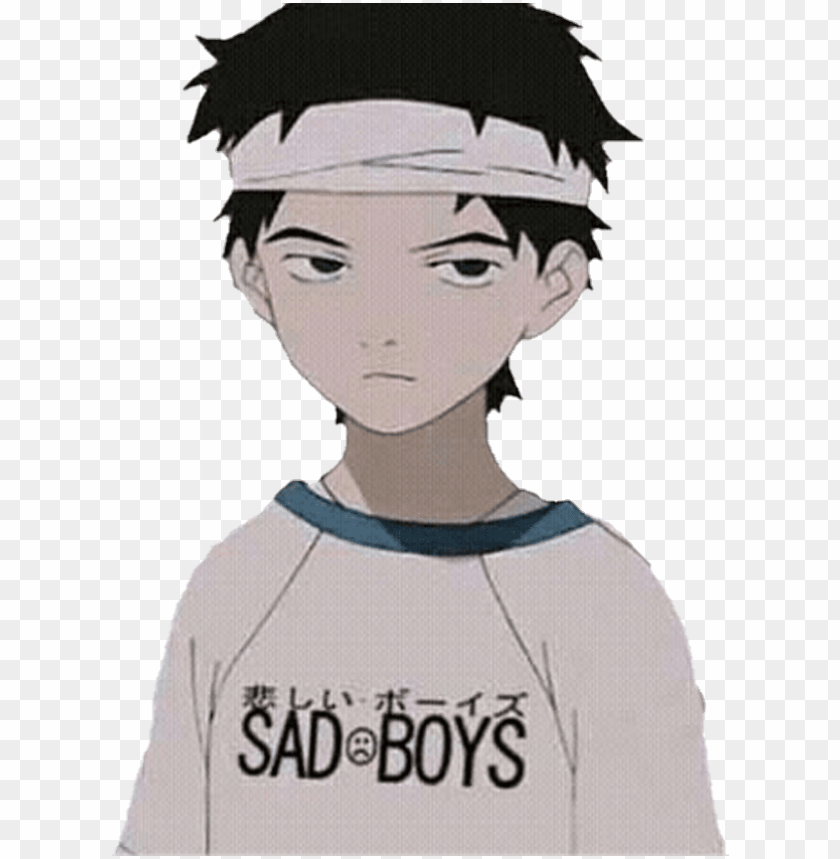 transparent library boys drawing grunge - aesthetic anime sad boy PNG image  with transparent background | TOPpng