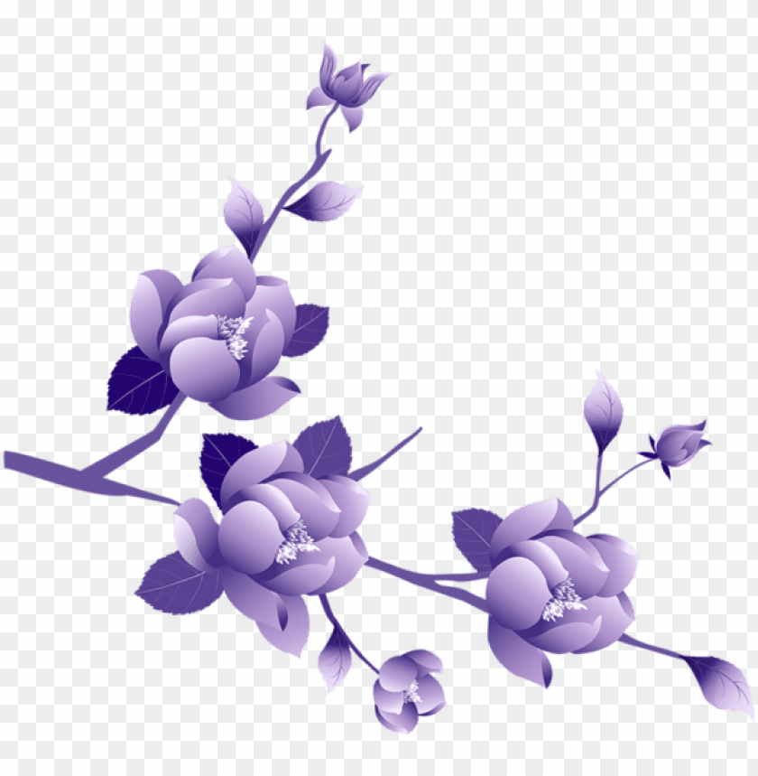transparent painted large purple flower clipsrt