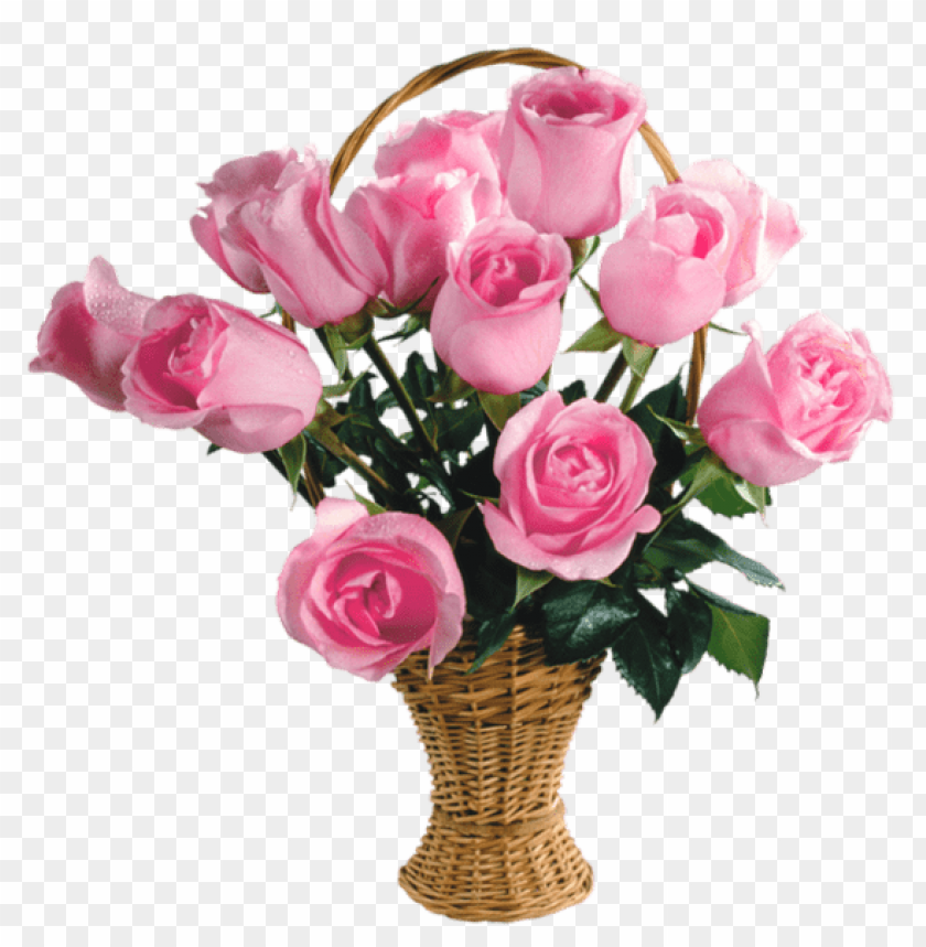 transparent pink roses basket