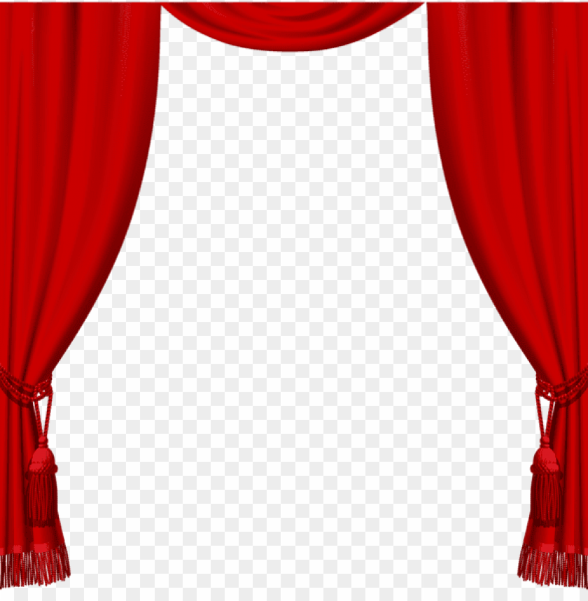 transparent red curtains with tassels