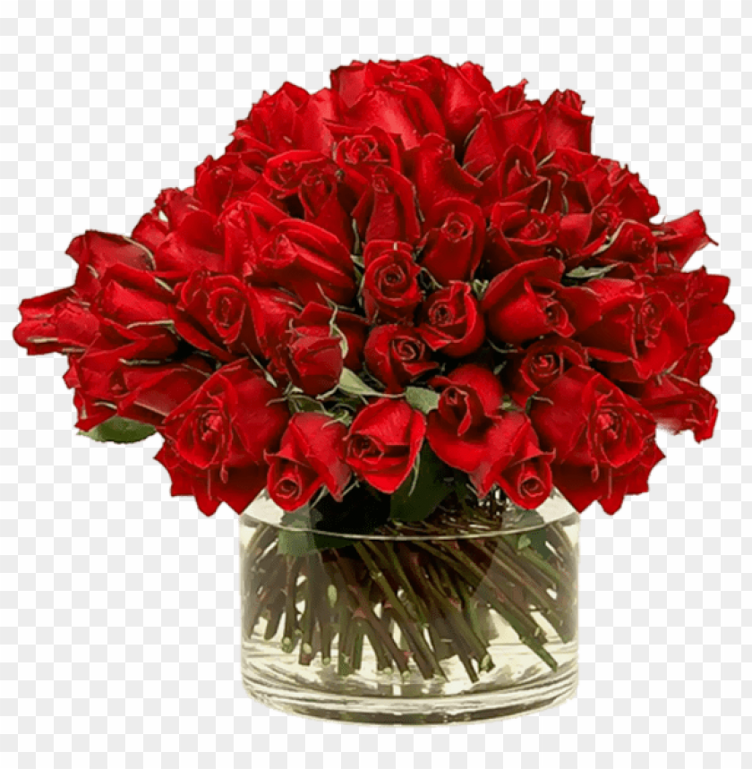 transparent red roses in vase
