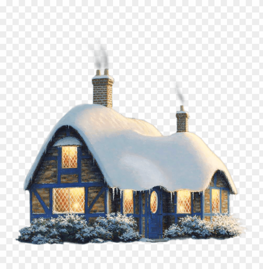 Transparent Snowy Winter House PNG Images