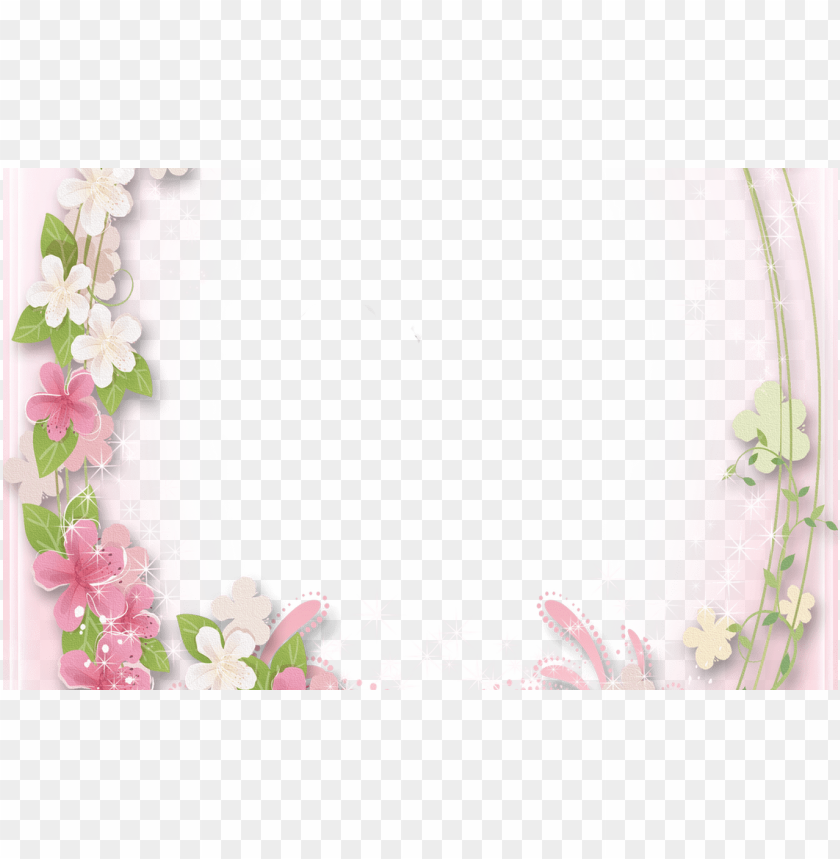: pink and white floral border