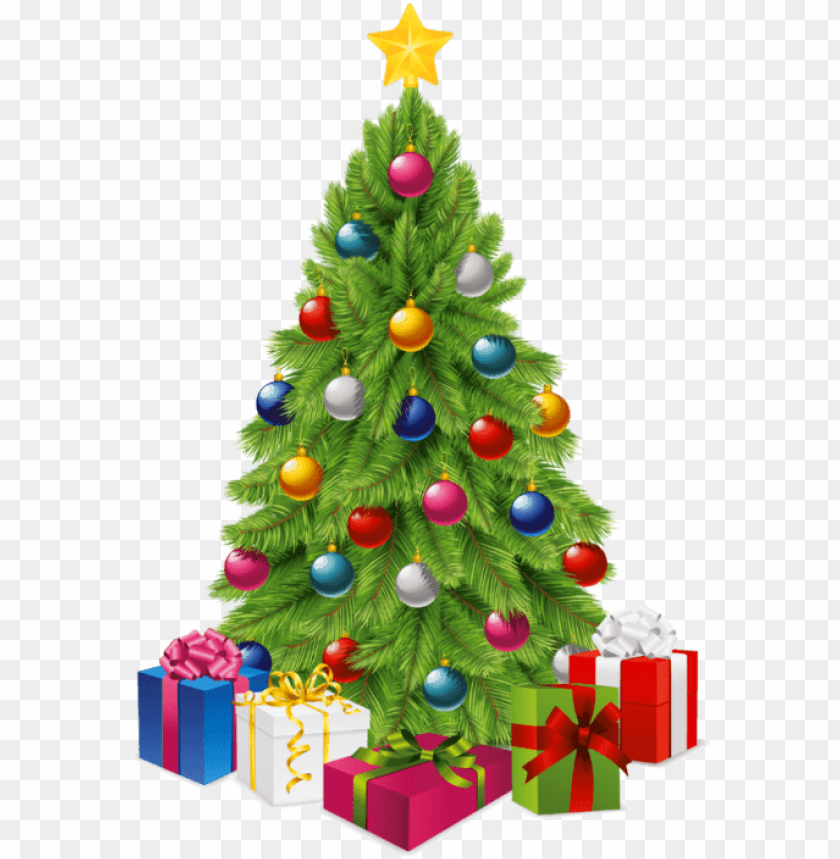 Tree With Gift Boxes Picture - Christmas Tree Clipart Clear PNG Transparent Background