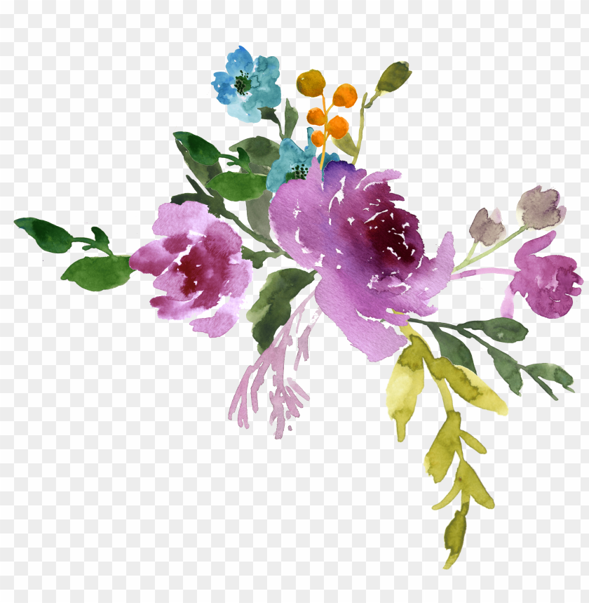 transparent watercolor flowers PNG image with transparent background |  TOPpng