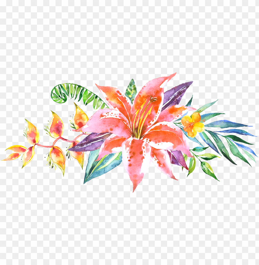 transparent watercolor flowers PNG transparent with Clear Background ID 114460