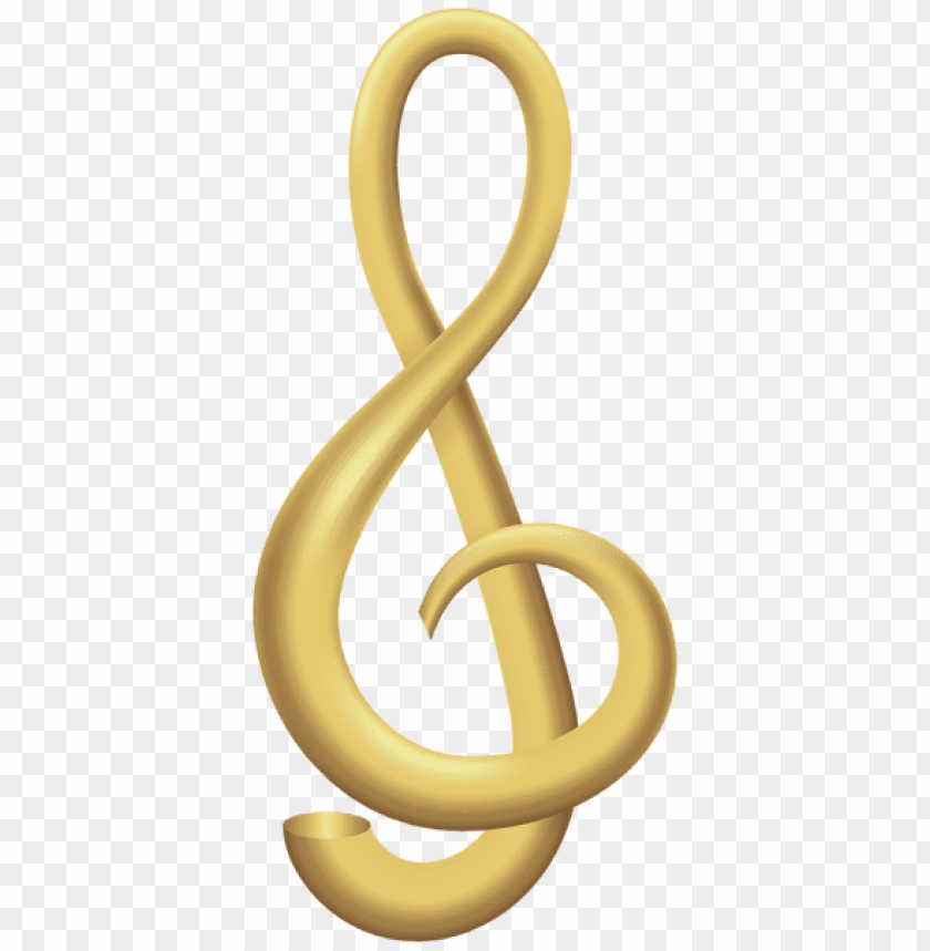 treble clef gold transparent PNG image with transparent background - Image ID 55160