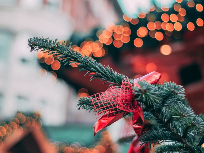 tree, christmas toy, christmas, new year, glare, bokeh, blur