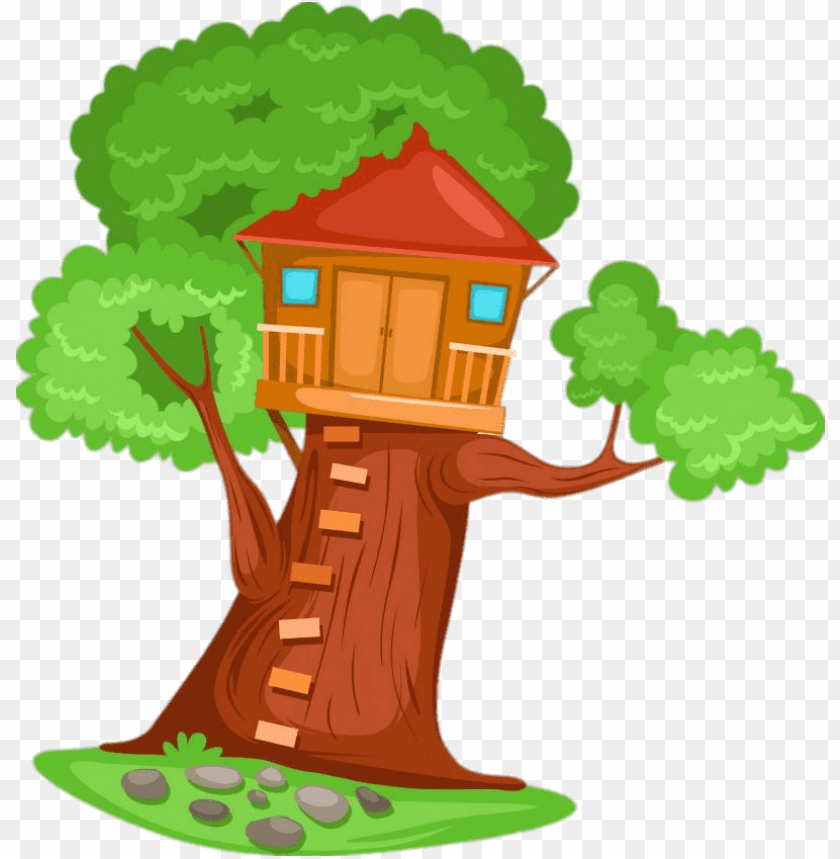 miscellaneous, treehouses, treehouse with red roof, 