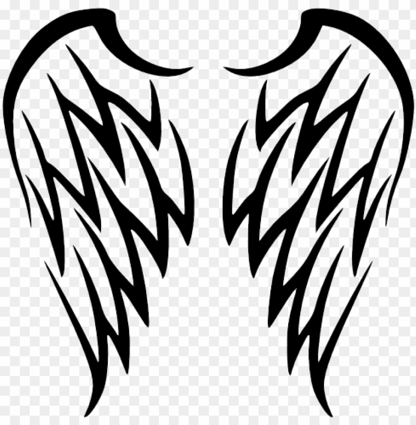 tribal angel wings tattoo PNG image with transparent background | TOPpng