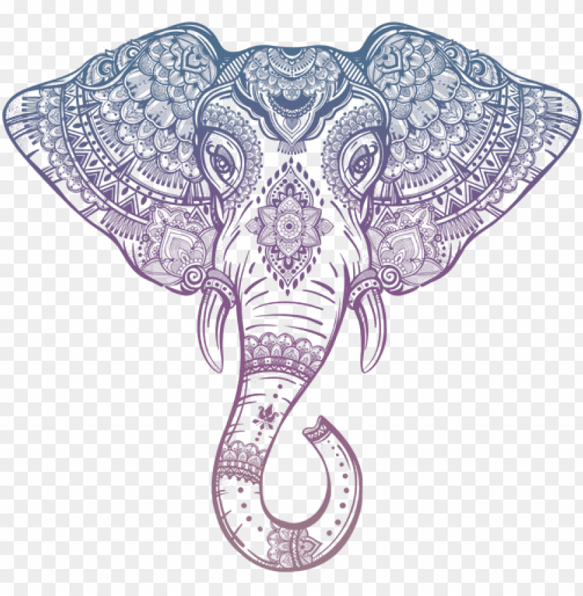 tribal elephant head outline PNG transparent with Clear Background ID 92744