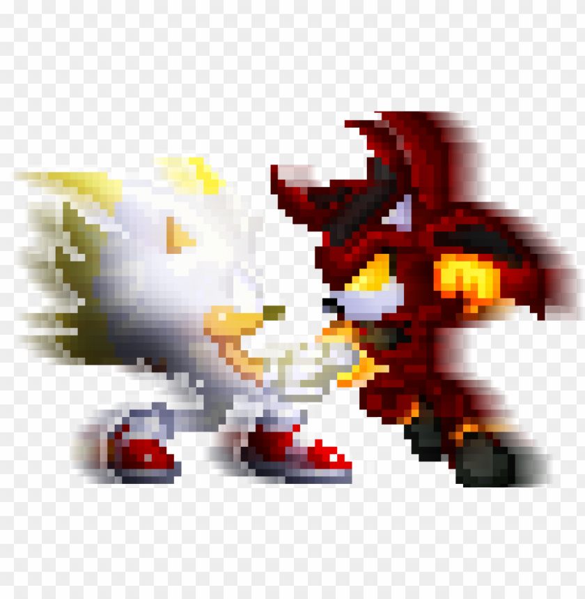 Img] - Super Sonic And Super Shadow, HD Png Download - 541x656